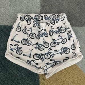 Winter Water Factory Organic Cotton Kids Shorts with Blue Bicycle Print